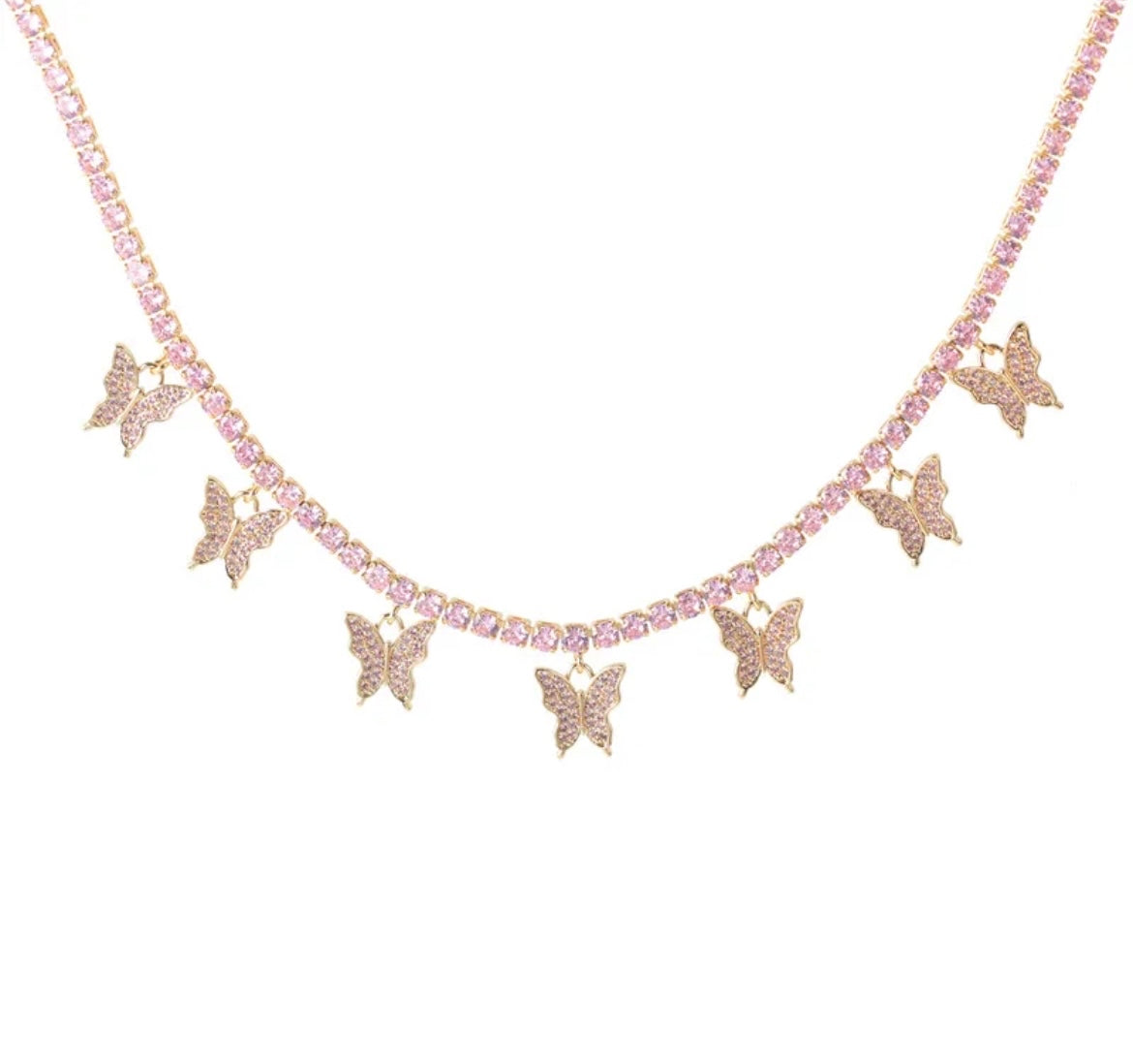 Admire Gold/ Pink Necklace 16"