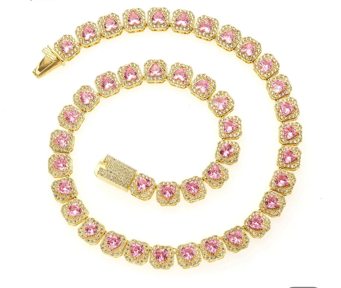 Reflect Gold/ Pink Necklace