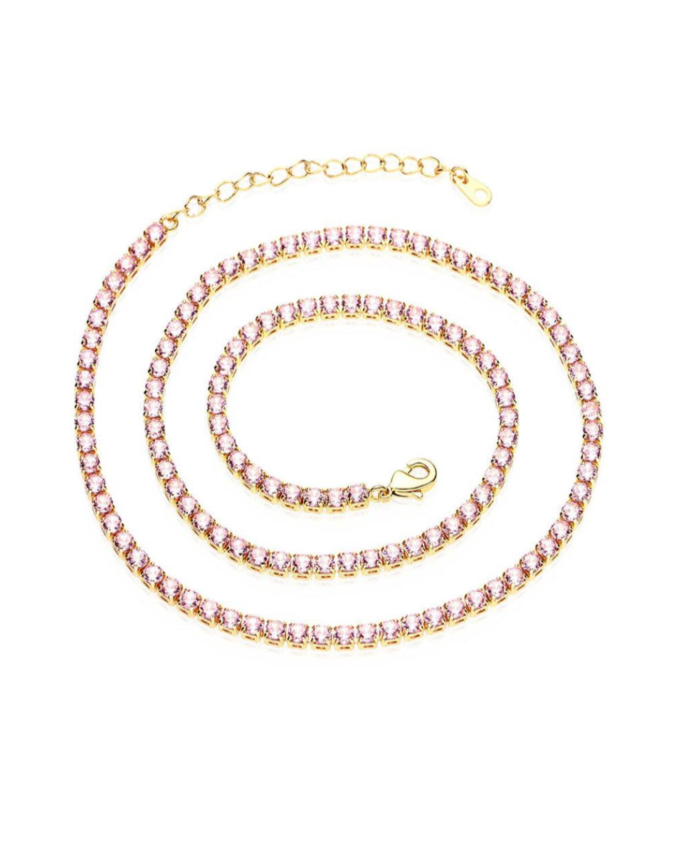 Focus Pink Tennis necklace 3mm